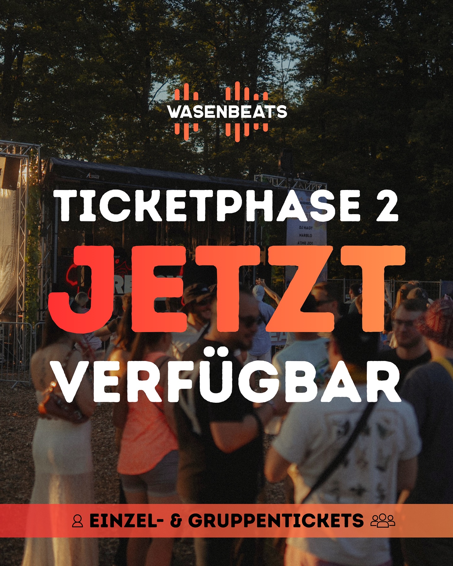 🚨 𝗧𝗶𝗰𝗸𝗲𝘁𝗽𝗵𝗮𝘀𝗲 𝟮 𝗶𝘀𝘁 𝗱𝗮!
 Neu dabei: 𝟰𝗲𝗿- 𝘂𝗻𝗱 𝟱𝗲𝗿-𝗚𝗿𝘂𝗽𝗽𝗲𝗻𝘁𝗶𝗰𝗸𝗲𝘁𝘀 zum vergünstigten Preis - perfekt für euch und eure Crew 👯‍♀️
Tickets sind ab 𝗷𝗲𝘁𝘇𝘁 im Shop erhältlich 🥳

👉 𝗝𝗲𝘁𝘇𝘁 Tickets sichern und zusammen feiern 🎉

🔗 wasenbeats.de/tickets

🗓️ 4. Juli 2026
📍 Sauwasen, Püttlingen

#wasenbeats #tickets #phase2 #launch #festival