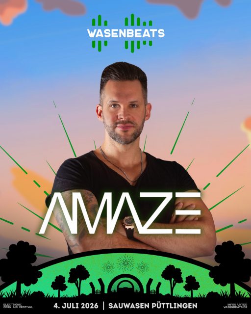 𝗟𝗜𝗡𝗘-𝗨𝗣 🚀

Unser nächster Artist bringt den Magical Forest vor seinem Mainstage Set als Teil der GSB zum glühen 🔥

💥 𝗔𝗠𝗔𝗭𝗘 💥

AMAZE ist ein deutscher Electronic Music Artist. Er ist seit mittlerweile über 20 Jahren in der Szene aktiv und gilt mit über 800 Shows als äußerst erfahren.

In all den Jahren hat AMAZE sein Können auf zahlreichen Events, Festivals sowie Clubveranstaltungen in Deutschland, Schweiz, Österreich, Frankreich & Polen unter Beweis gestellt.

@amaze_dj 🔥

🗓️ 4. Juli 2026
📍 Sauwasen, Püttlingen 
🎫 wasenbeats.de

#wasenbeats #festival #event #lineup