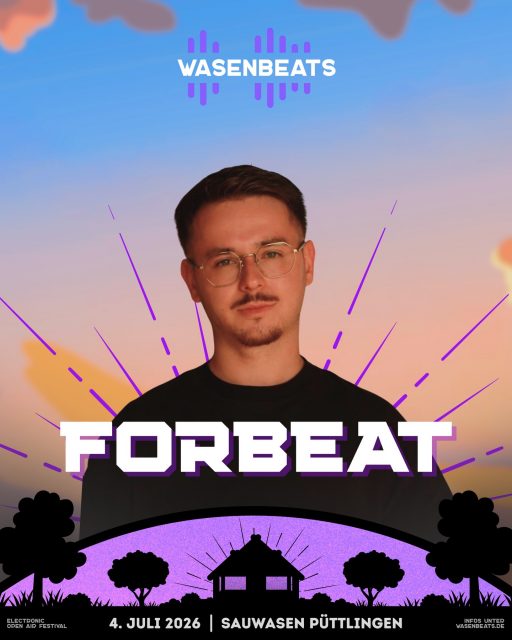 𝗟𝗜𝗡𝗘-𝗨𝗣 🚀

Dieser Artist ist zurück um euch feinste Techno-Beats zu servieren 🥳

💥 𝗙𝗼𝗿𝗯𝗲𝗮𝘁 💥

Ein waschechter Local, der dieses Jahr den Boiler-Floor mit energiegeladenen Beats einheizen wird.
Als fester Teil des @schubwerk.kollektiv und Connaisseur der @housekueche kennt er sich bestens mit Techno aus und wird euch eine Feinschmecker-Rave-Extase à la bonne heure servieren.

Seid gespannt auf ein Set, dass ihr so schnell nicht vergessen werdet! 💥 

@forbeat.wav 🔥

🗓️ 4. Juli 2026
📍 Sauwasen, Püttlingen 
🎫 wasenbeats.de

#wasenbeats #festival #event #lineup