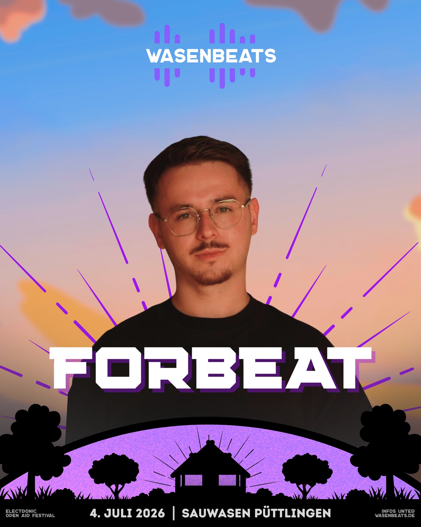 𝗟𝗜𝗡𝗘-𝗨𝗣 🚀

Dieser Artist ist zurück um euch feinste Techno-Beats zu servieren 🥳

💥 𝗙𝗼𝗿𝗯𝗲𝗮𝘁 💥

Ein waschechter Local, der dieses Jahr den Boiler-Floor mit energiegeladenen Beats einheizen wird.
Als fester Teil des @schubwerk.kollektiv und Connaisseur der @housekueche kennt er sich bestens mit Techno aus und wird euch eine Feinschmecker-Rave-Extase à la bonne heure servieren.

Seid gespannt auf ein Set, dass ihr so schnell nicht vergessen werdet! 💥 

@forbeat.wav 🔥

🗓️ 4. Juli 2026
📍 Sauwasen, Püttlingen 
🎫 wasenbeats.de

#wasenbeats #festival #event #lineup