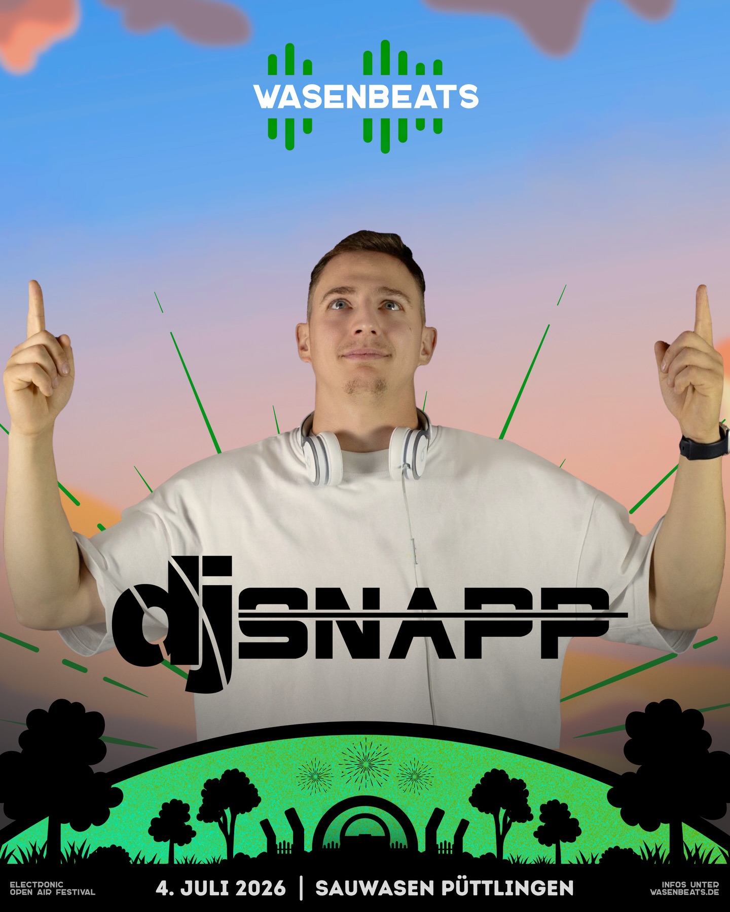 𝗟𝗜𝗡𝗘-𝗨𝗣 🚀

Dieser Artist vereint House und Tech House im Magical Forest ✨🌳

💥 𝗗𝗷𝗦𝗻𝗮𝗽𝗽 💥

Ein DJ aus Zweibrücken mit einem vielseitigen, professionellen Open-Format-Ansatz und klarem Schwerpunkt auf House, Tech House und Techno. Seit 2013 steht er hinter den Decks und hat sich von genreoffenen Anfängen konsequent in Richtung elektronischer Club- und Eventkultur entwickelt.

Sein Sound vereint die warme Seele von House mit der treibenden Direktheit von Tech House ❤️‍🔥

@dj_snappzw__ 🔥

🗓️ 4. Juli 2026
📍 Sauwasen, Püttlingen 
🎫 wasenbeats.de

#wasenbeats #festival #event #lineup