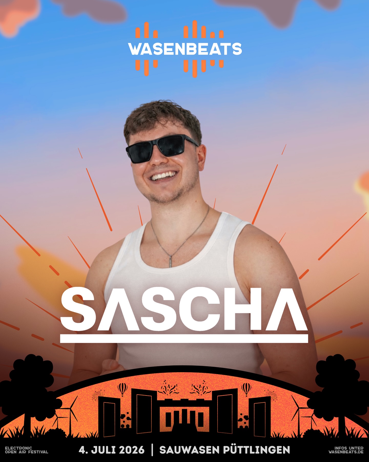 𝗟𝗜𝗡𝗘-𝗨𝗣 🚀

Seid ihr bereit für ein fettes Mainstage Closing? 🔥

💥 𝗦𝗔𝗦𝗖𝗛𝗔 💥

Wuchtige Drops, EDM-Hymnen & Gänsehaut-Momente - er kehrt zurück, um die Mainstage abzureißen.

SASCHA dreht voll auf & wir feiern das Grande Finale - gemeinsam mit der gesamten WASENBEATS Crew & den Chefs ❤️‍🔥

@sascha.msc 🔥

🗓️ 4. Juli 2026
📍 Sauwasen, Püttlingen 
🎫 wasenbeats.de

#wasenbeats #festival #event #lineup